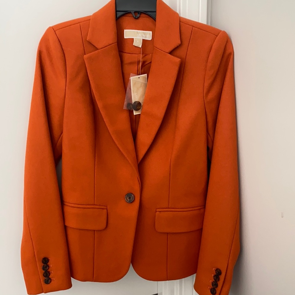 Michael Kors Orange Spice Wool Blazer, NWT, size 4